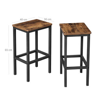 Set Of Two Industrial Bar Stools Chairs With Footrest, 7 of 7