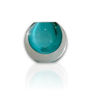 Murano Colored Glass Sphere Sculpture – Deep Plum, 8 of 10