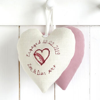 Personalised Hanging Heart Engagement Gift For Couple, 2 of 11