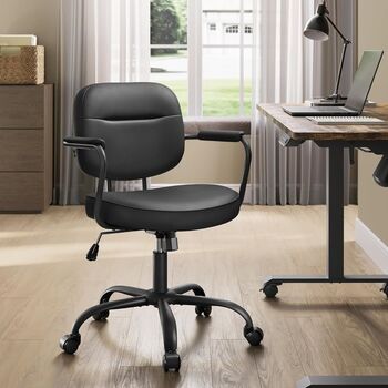 Desk Chair Ergonomic Synthetic Leather Office Chair, 3 of 12