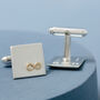 Personalised Wedding Cufflinks. Gold Infinity Symbol, thumbnail 9 of 10