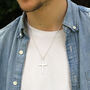 Men's Sterling Silver Cross And Chain, thumbnail 1 of 3