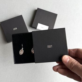 I Love You Silver Drop Earrings, 4 of 5