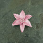 Lily Pink Star Gazer Flower Brooch, thumbnail 2 of 3