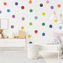 Rainbow Polka Dots Watercolour Fabric Stickers Set, thumbnail 1 of 5