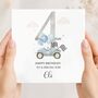 Race Car 2nd Birthday Card, Blue Birthday Card For Son, Nephew,Grandson Any Relationship, thumbnail 6 of 6