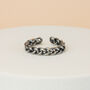 Silver Plaited Band Adjustable Ring, thumbnail 2 of 3