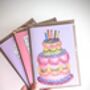 Bright Birthday Cake Birthday Card, thumbnail 3 of 6