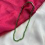 Green Crystal Quartz Tassel Mala Necklace, thumbnail 3 of 5