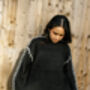 Black Chunky Topstitch High Neck Jumper, thumbnail 2 of 4