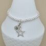 Skinny Bead Bracelet With Star And Number Charms, thumbnail 3 of 6