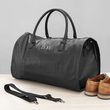 Monogrammed Vegan Leather Travel Suit Bag, 3 of 12