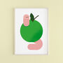 Happy Worm Munching Apple 'Giclée' Print |, thumbnail 2 of 3