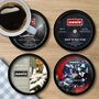 Personalised Oasis Vinyl Coasters Set Of Four, thumbnail 1 of 3
