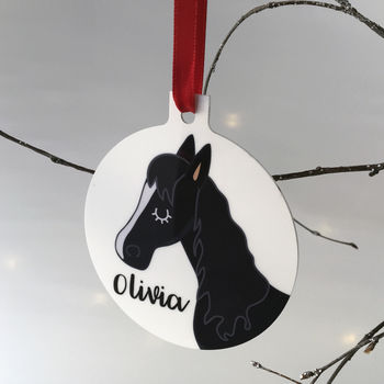 Personalised Horse Christmas Decoration Bold, 10 of 12