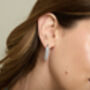Credo Chunky Silver Hoop Earrings With Mother Of Pearl Beads, thumbnail 1 of 4