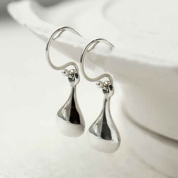 Sterling Silver Mini Pear Drop Earrings, 4 of 6