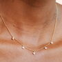 Lilac Crystal Flower Charm Necklace In Gold Plating, thumbnail 1 of 4