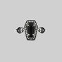 Black Onyx Coffin Ring In Silver Or Gold, thumbnail 6 of 7