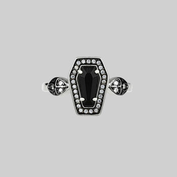 Black Onyx Coffin Ring In Silver Or Gold, 6 of 7