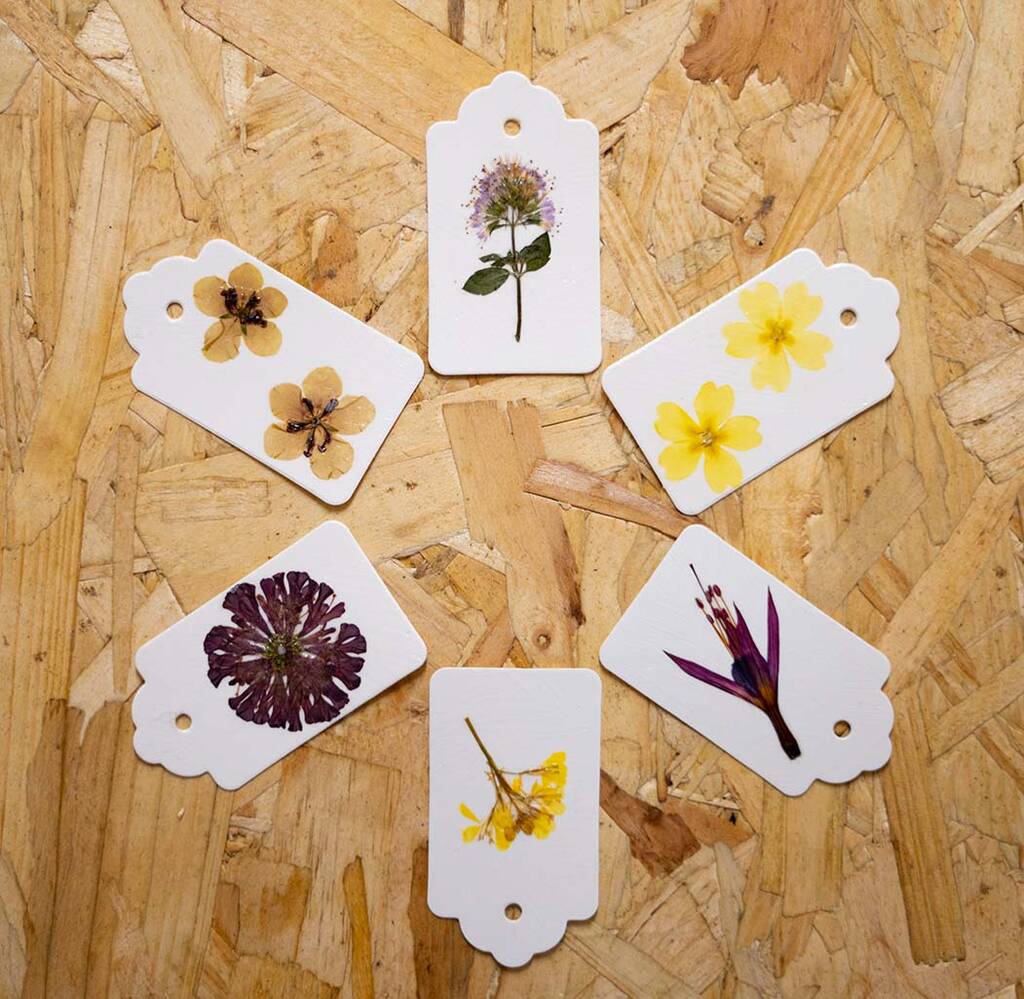 10 Pressed Flower Gift Tags Assorted Set, 1 of 3