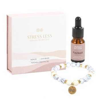 Stress Less Howlite Crystal Essential Oil Bracelet, 3 of 4