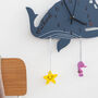 Personalised Children's Swimming Whale Wall Clock, thumbnail 2 of 5