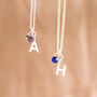 Child's Silver Plated Initial And Birthstone Necklace, thumbnail 6 of 10