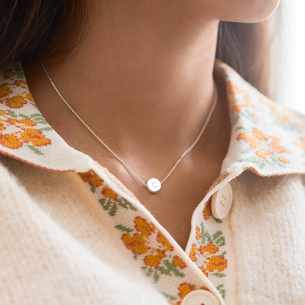 Mini Disc Initial Personalised Necklace By Bloom Boutique