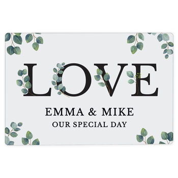 Personalised Wedding Botanical Love Metal Sign, 4 of 4