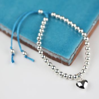 Silver Heart And Bead Friendship Bracelet, 4 of 7