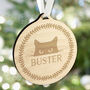 Personalised Cat Round Wooden Bauble, thumbnail 1 of 3