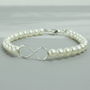 Sterling Silver Infinity Pearl Bracelet, thumbnail 2 of 7