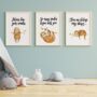 Inspirational Children's Sloth Print Collection, thumbnail 1 of 8