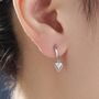 Sterling Silver Double Triangle Dangle Huggie Hoops, thumbnail 1 of 12
