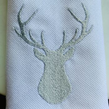 Embroidered Stag Napkin, 3 of 4