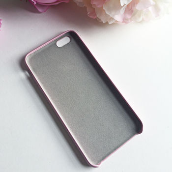 Pink Faux Leather Embossed Personalised Phone Case, 6 of 11
