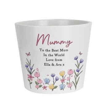 Personalised Floral Birthday Plant Pot, 4 of 4