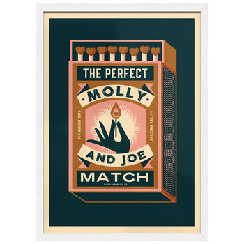 Personalised Couples Matchbox Print, 6 of 8