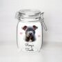 Personalised Staffordshire Terrier Puppy Dog Treat Jar, thumbnail 1 of 2