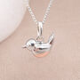 Personalised Sterling Silver And Rose Gold Robin Pendant Necklace, thumbnail 1 of 7