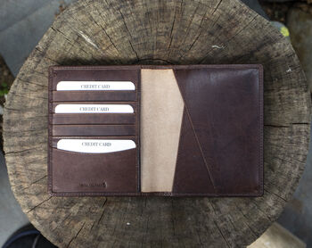 Luxury Brown Leather Passport Holder Wallet Gift Boxed Personalised, 4 of 6