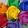 Rainbow Bouquet Of Origami Paper Roses, thumbnail 3 of 4