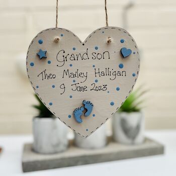 Personalised New Baby Granddaughter Grandson Heart Card, 7 of 7
