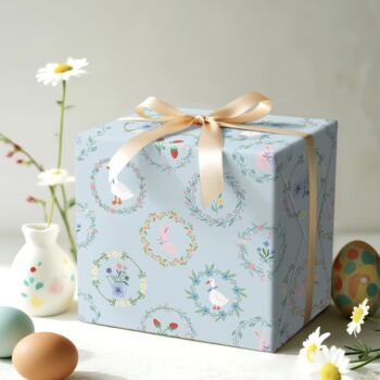 Spring Blue Easter Gift Wrap Roll, 4 of 4
