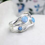 Molten Sterling Silver Blue Opal Trio Ring, thumbnail 1 of 6
