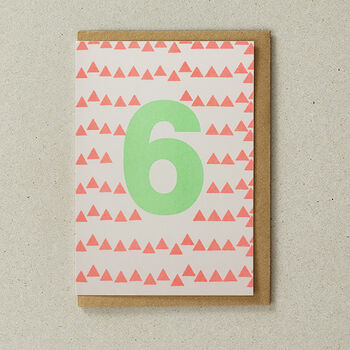 Colourful 6th Birthday Risograph Greeting Card, 2 of 2
