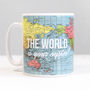'World Is Your Oyster' World Map Mug, thumbnail 4 of 5