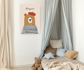 Bojour Bear Nursery Art Print, 4 of 4
