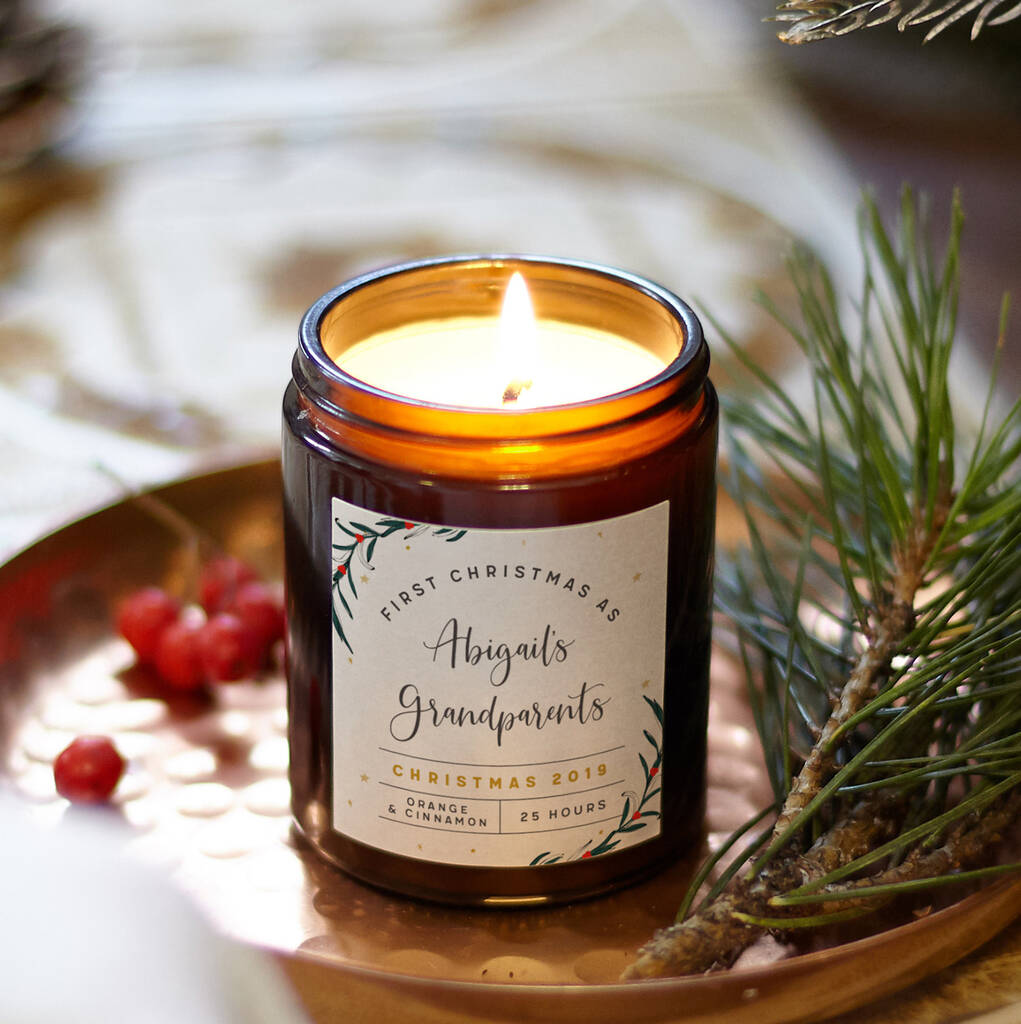 Grandparents First Christmas Candle By LOOM Weddings